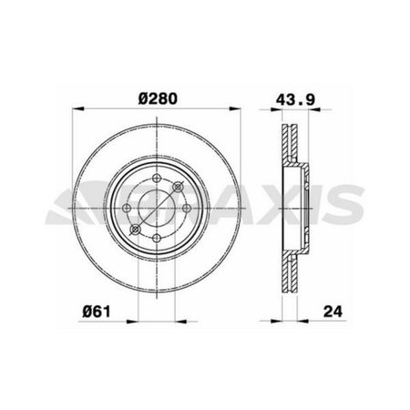 BRAXIS AE0013 ÖN FREN DİSKİ TAKIMI (2 ADET) 402069518R | RENAULT CLIO II-III MEGANE I-II SCENIC I-II KANGOO I 280X24 4 BİJON
