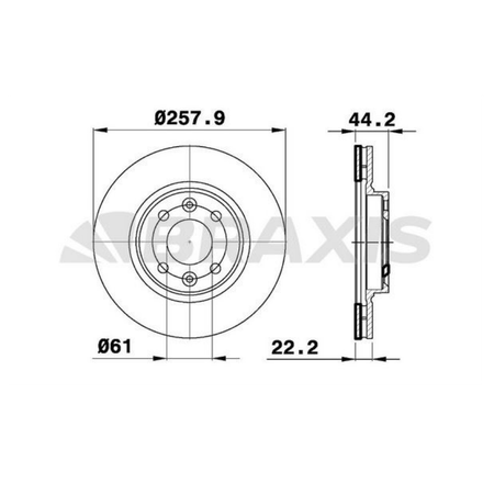 BRAXIS AE0351 402062212R ÖN FREN DİSKİ TAKIMI (2 ADET) | RENAULT CLIO IV SYMBOL II LOGAN II SANDERO II 258X22 4 BİJON