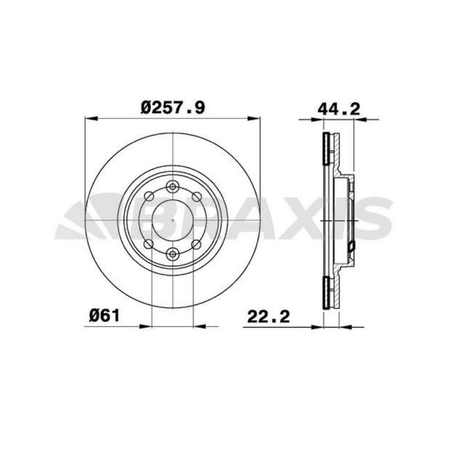 BRAXIS AE0351 402062212R ÖN FREN DİSKİ TAKIMI (2 ADET) | RENAULT CLIO IV SYMBOL II LOGAN II SANDERO II 258X22 4 BİJON