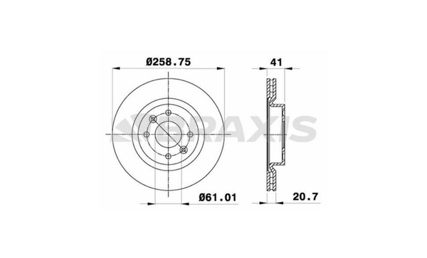 BRAXIS AE0307 4020600QAA ÖN FREN DİSKİ | RENAULT CLIO I CLIO II R19 KANGOO DACIA LOGAN SANDERO 258 MM 4 BİJON