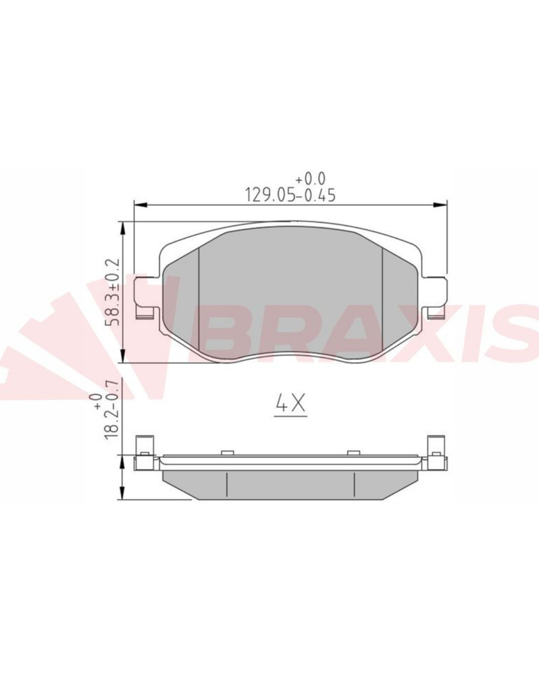 BRAXIS AA0668 410603407R ÖN FREN BALATASI TAKIMI | RENAULT MEGANE IV 129X58,4X18 MM