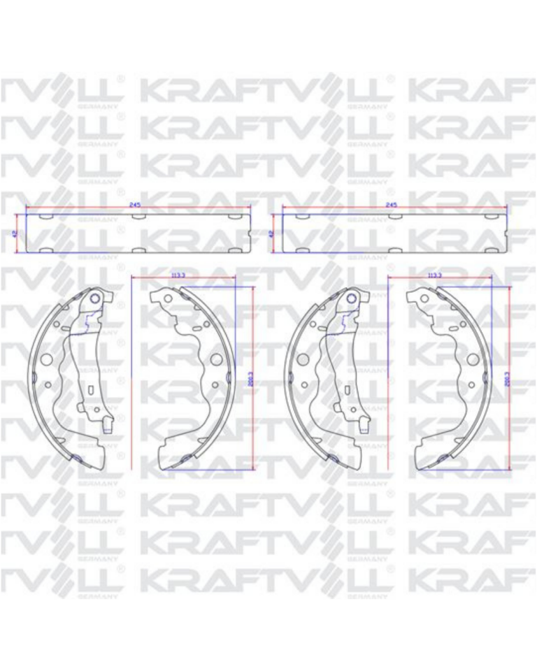KRAFTVOLL 07020018 ARKA FREN BALATASI (PABUÇLU) | RENAULT KANGOO III CAPTUR CLIO IV DACIA DUSTER DOKKER LODGY SANDERO II LOGAN MCV NISSAN MICRA