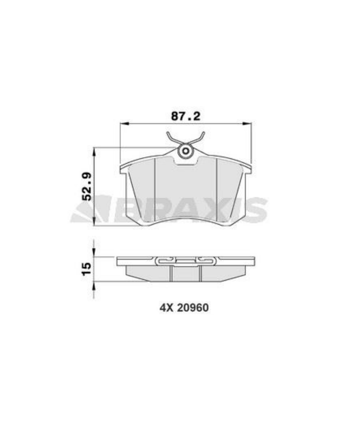 BRAXIS AA0016 1J0698451 ARKA FREN BALATASI TAKIMI | RENAULT MEGANE II DACIA LOGAN VOLKSWAGEN GOLF III IV PASSAT POLO AUDI A3 A4 CITROËN C3 C4 PEUGEOT 307