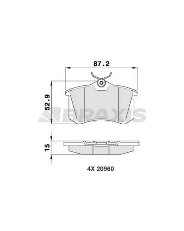 BRAXIS AA0016 1J0698451 ARKA FREN BALATASI TAKIMI | RENAULT MEGANE II DACIA LOGAN VOLKSWAGEN GOLF III IV PASSAT POLO AUDI A3 A4 CITROËN C3 C4 PEUGEOT 307